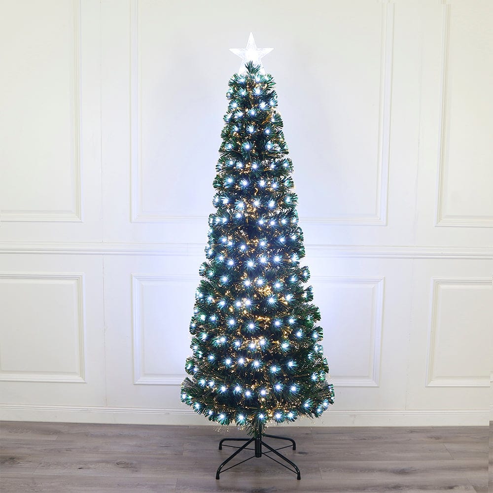 Fibre Optic Slim Tree with Cool LEDs and Warm Tips (1.8m)