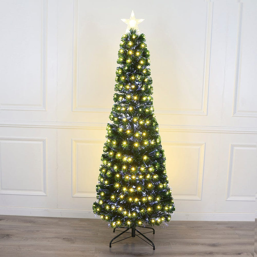 Fibre Optic Slim Tree with Warm LEDs and Cool Tips (1.8m)