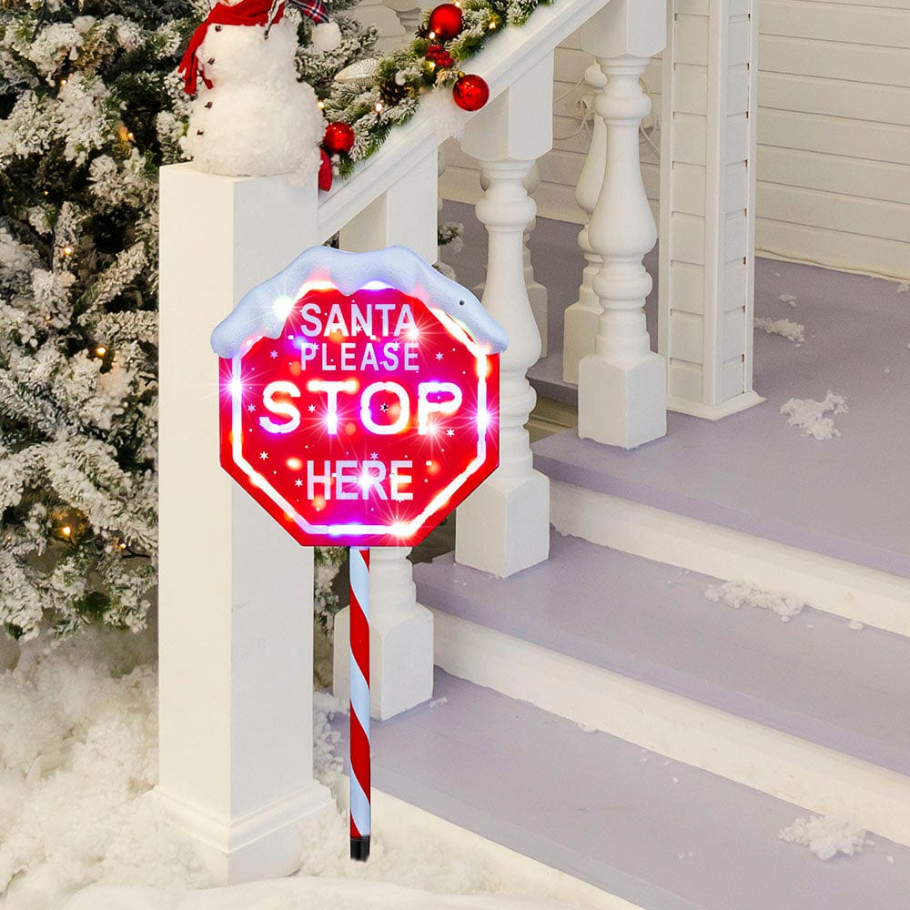 LED Multi Dual Purpose Stop Here Sign (100cm)